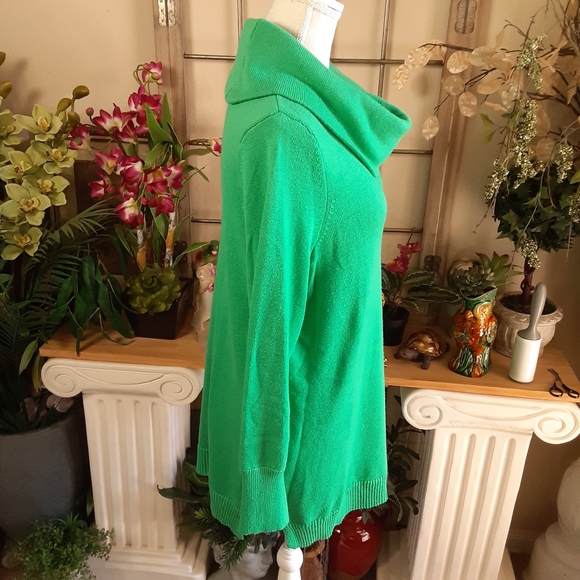 Lauren Ralph Lauren Drapey Cowl Button Cuff Side Slit Wool Blend Jumper Size XL - Picture 3 of 9